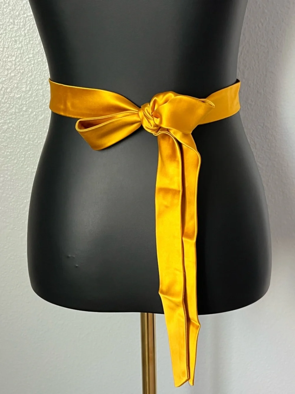 J. Crew Yellow Satin Feather Accent Ribbon Belt - Picture 3 of 3